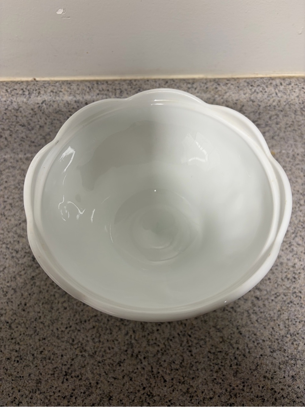 White Milk Glass Compote with Grape Leaf Motif - Picture 4 of 10
